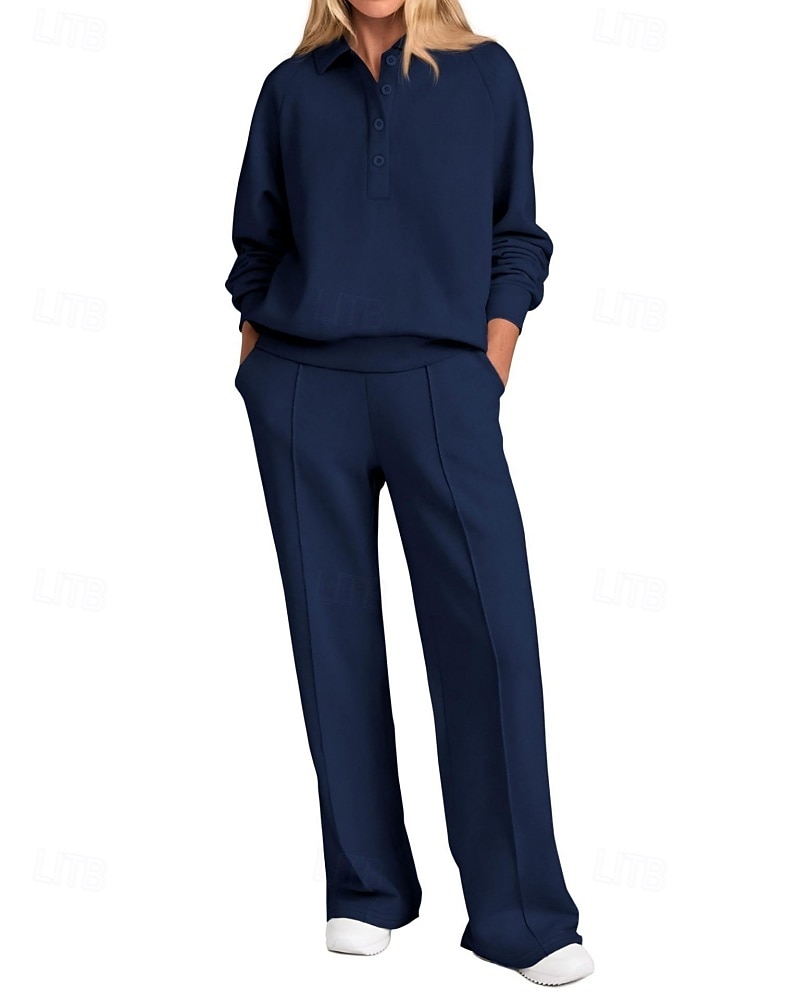 Damen Pullover-Trainingsanzug-Sets 2-teiliger Trainingsanzug Lounge-Outfits  Kordelzug mit Tasche Einfarbig Sportbekleidungsset Herbst Dunkelgrau Schwarz Fitnessstudio Fitnesstraining Leger Winddicht 2026 - $46.99 –P5