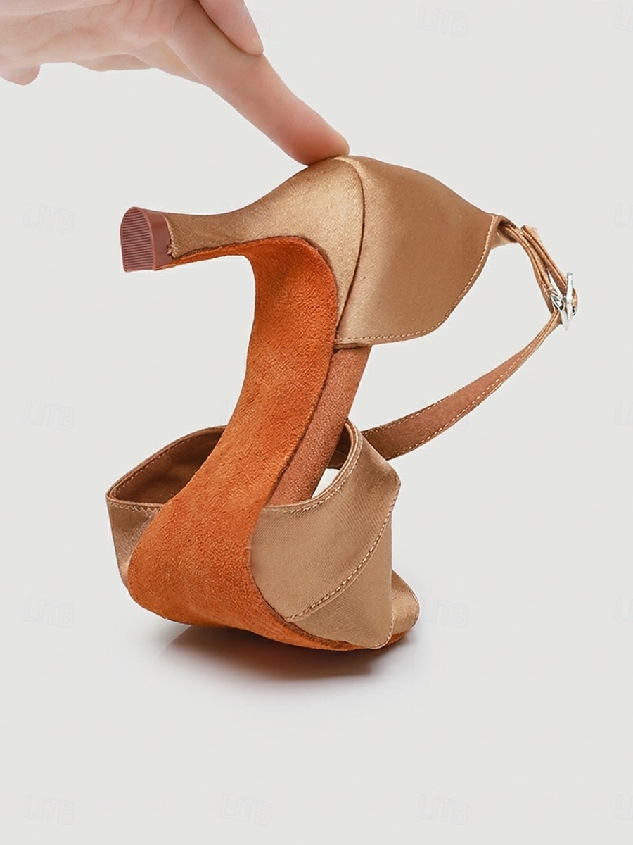 Scarpe da ballo latino-americano da donna color champagne - eleganti scarpe da salsa con cinturino incrociato &Sandali da tango con suola in finta pelle scamosciata per balli da sala, salsa, tango, del 2026 a $29.99 –P5