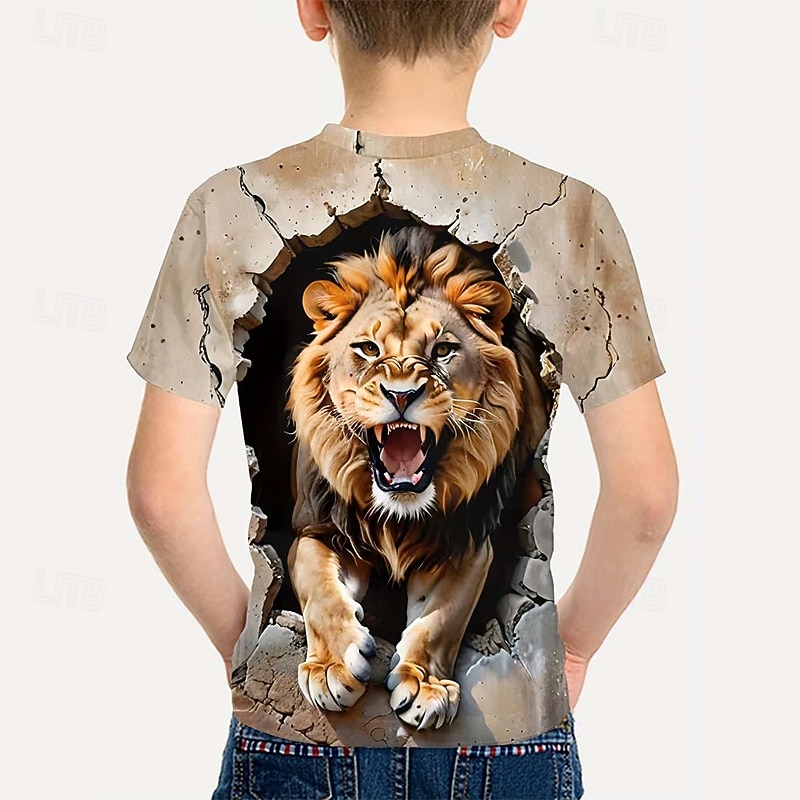 Chico 3D Graphic Camiseta Manga Corta Impresión 3D Verano Primavera Deportes Moda Ropa de calle Niños 5-12 años Cuello Barco Casual Diario Exterior Ajuste regular 2026 - $5.99 –P2