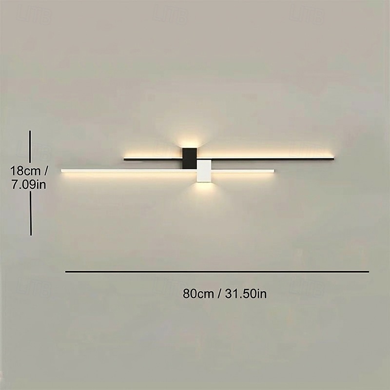 Outdoor LED Wall Lamp Curved Design Waterproof 80cm Modern Indoor Double-Head Wall Light Up Down Lighting for Bedroom Warm Light 1PCS 2026 - $310.79 –P1