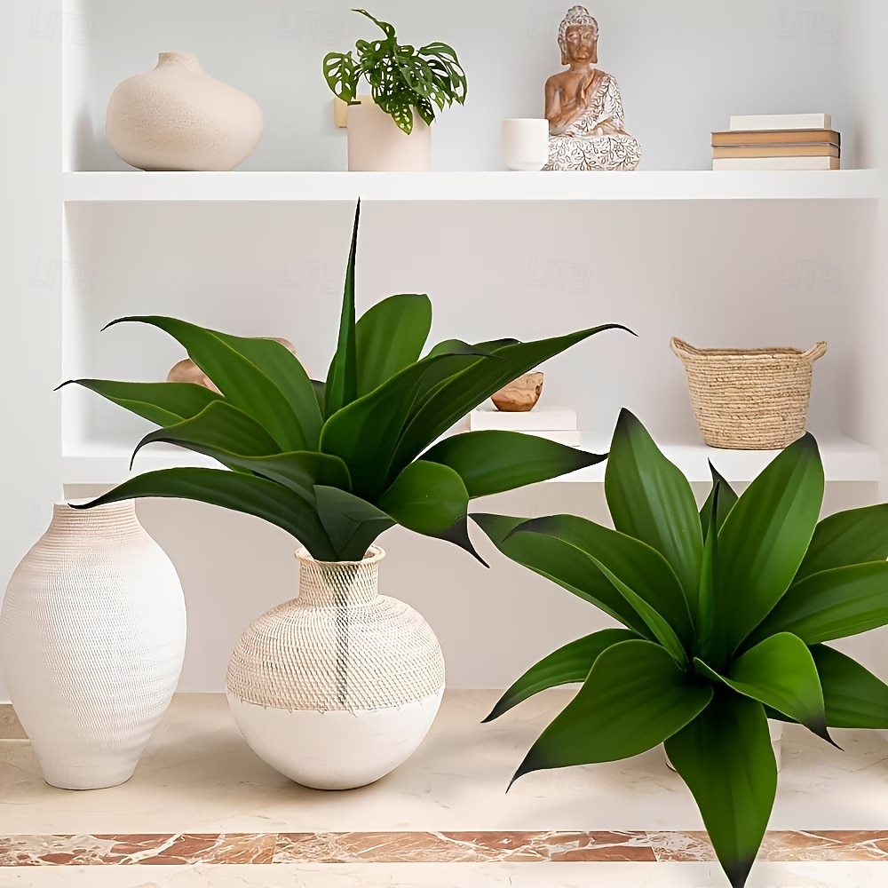 2 plantas artificiais de agave grandes com 18 folhas cada, folhagem tropical artificial realista para decoração de interiores e exteriores, perfeitas para casa, escritório, jardim, varanda e para de 2026 por $32.99 –P6