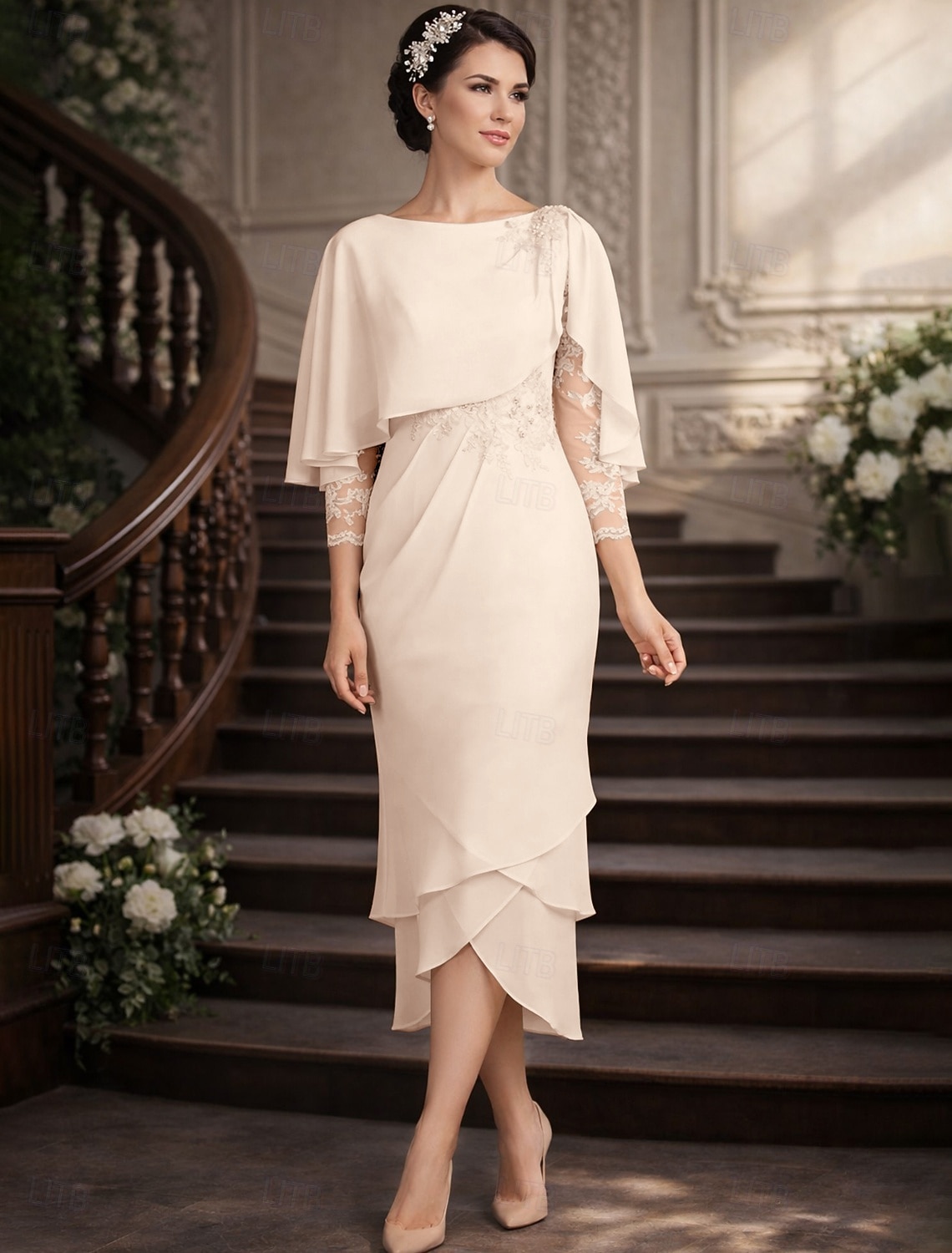 Sheath Column Tea Length Party Dress Cocktail Dress Wedding Guest Dress Mother of the Bride Dress Sheath Column Tea Length Party Dress Cocktail Dress Wedding Guest Dress Mother of the Bride Dress
