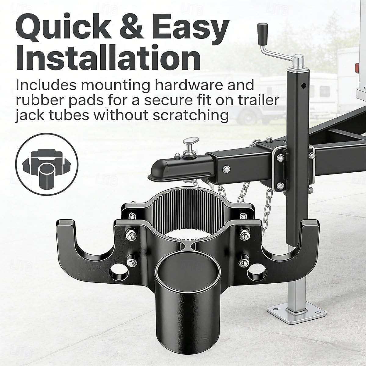 Aluminum Trailer Towing Chain Organizer & 7-Way Plug Holder, Trailer Chain Holder, Trailer Towing Organizer Powder Coating, Heavy-Duty RV Tongue Jack Accessories for Outside Travel Camper 2026 - $28.99 –P5