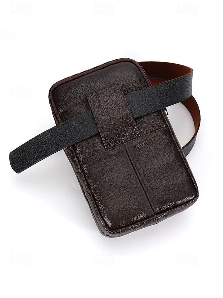 geantă crossbody bărbătească din piele naturală - borsetă cu 3 compartimente &geantă de umăr cu compartimente multiple, capacitate mare &curea reglabilă pentru călătorii și naveta &casual de zi cu zi, 2026 - $19.99 –P8