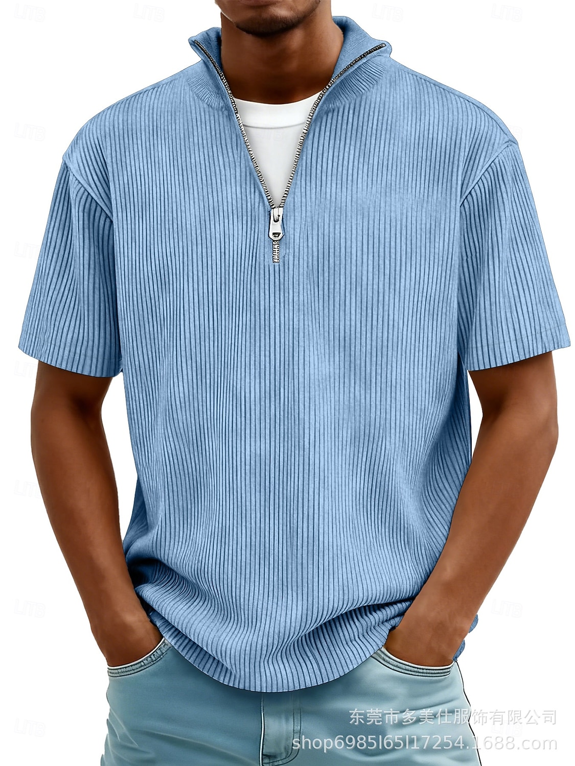 Per uomo Testurizzato Polo a Maglia Waffle Casuale Quotidiano Zip a un quarto Manica Corta Moda Semplice Cerniera Primavera & Estate Estate Primavera Vestibilità regolare Blu Verde Blu scuro Grigio del 2026 a $24.99 –P1
