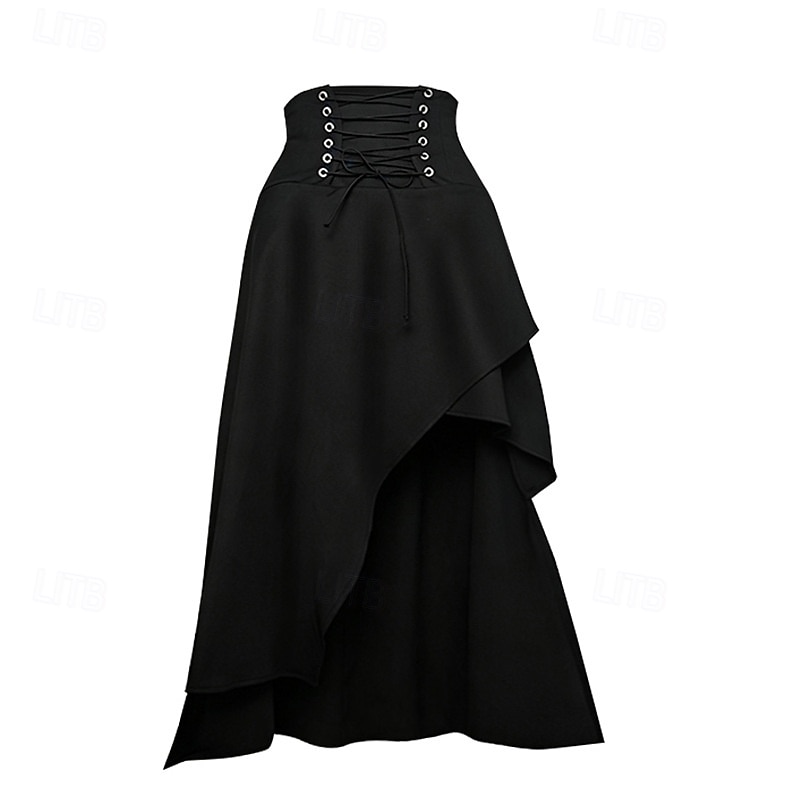 Gotic Medieval Renascentist Asimetric Fustă vrăjitoare Vampiri Zana Cu Șiret Costume de fancy Pentru femei Fantezie Halloween Carnaval Performanță Târgul Renașterii LARP Adulți Fustă 2026 - $37.99 –P3