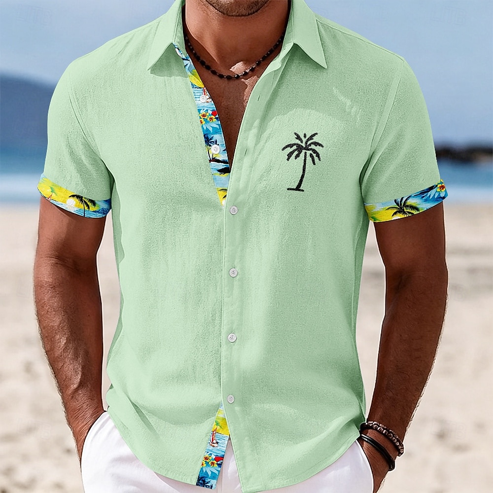 Men's Coconut Tree Tropical Plants Shirt Summer Hawaiian Shirt Tropical Shirts Short Sleeve Hawaiian Casual Holiday Beach Wear Summer Spring Turndown 3D Print Button Up Shirts Blue Yellow Pink Green 2026 - $25.99 –P1