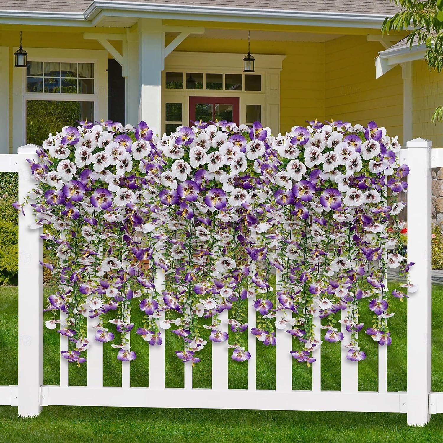 4 Pcs Artificial Hanging Pansy Flowers for Outdoors, Faux Flowers Fake Spring Summer Decor, UV Resistant Fake Plants Silk Flower for Planter Front Door Porch Patio Yard Garden 2026 - $20.99 –P3