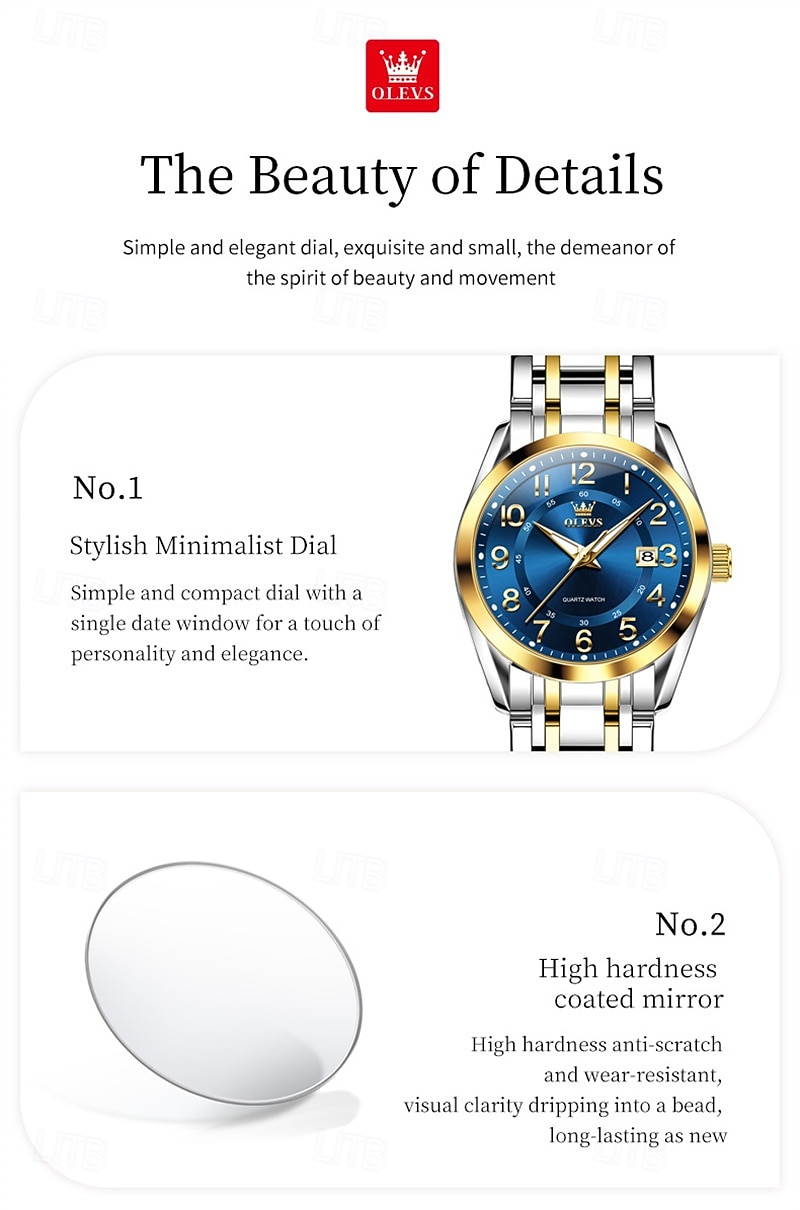 OLEVS Women's Watch Silver Stainless Steel Bracelet Black Dial Arabic Numerals Analog Quartz Watch with Date Display Waterproof Fashion Ladies Dress Watch for Women 2026 - $38.99 –P6