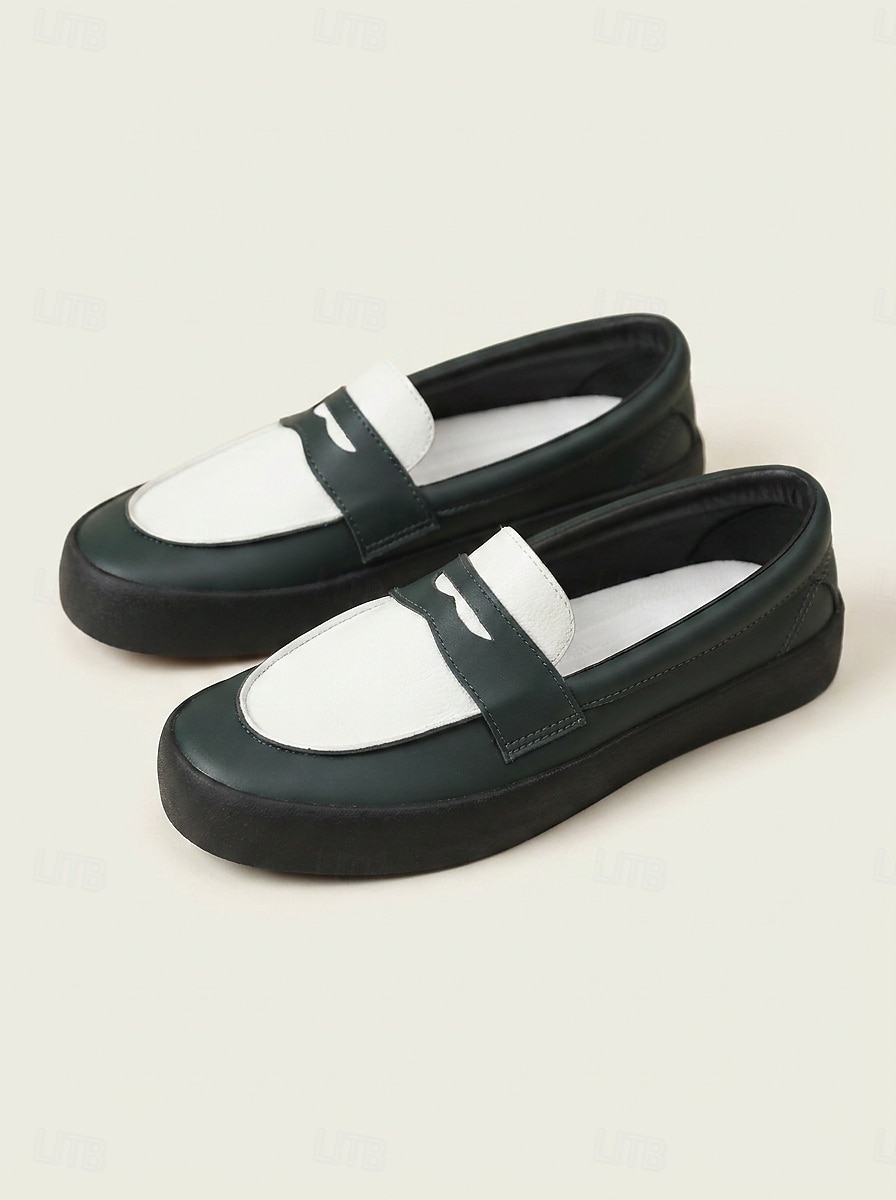 Men's Green Slip-On Loafers, Soft Comfortable Casual Resort Shoes for Outdoor Resort, Vacation Evenings, Smart Casual Wear and Holiday Outfits 2026 - $42.99 –P3
