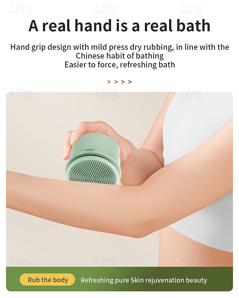 Electric Bath Brush with Long Handle, 4-in-1 Spinning Body Scrubber for Shower, Waterproof Rechargeable Back Scrubber for Exfoliating, Deep Cleaning & Massage, Includes Facial & Silicone Brush Heads 2026 - $56.99 –P3