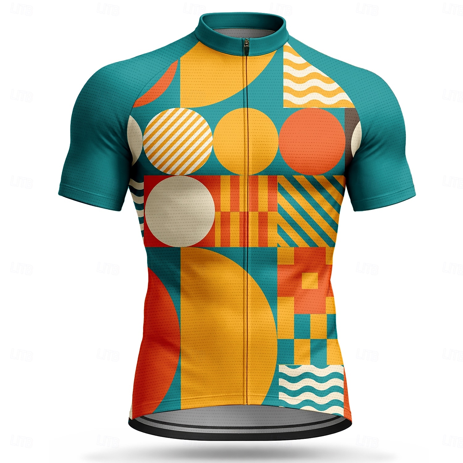 Men Cycling Jersey Geometric Short Sleeve Bike Jersey Activewear Top with 3 Rear Pockets UV Resistant Quick Dry With Pockets Front Zipper Sports Yellow Pink Dark Navy Clothing Apparel 2026 - $28.99 –P1