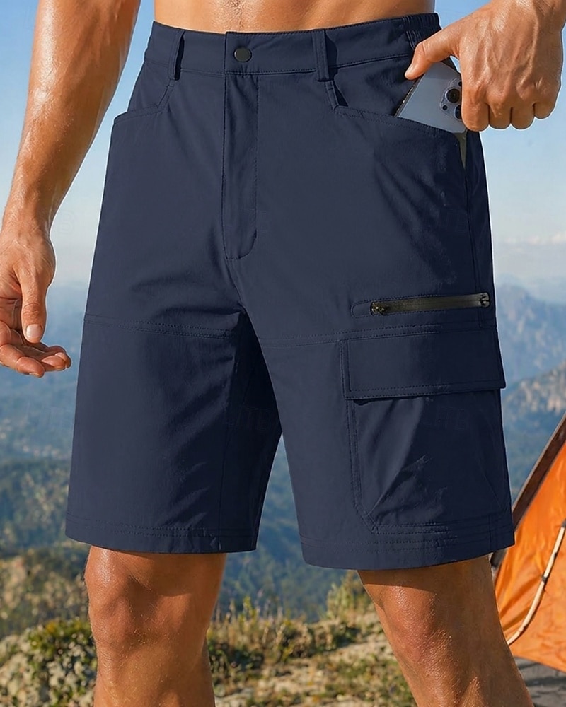 Men's Outdoor Shorts Cargo Shorts Hiking Shorts Combat Shorts Summer Spring Autumn / Fall Outdoor Regular Fit Waterproof Quick Dry Lightweight Breathable Shorts Zippers Pocket Dark Grey Khaki Camping 2026 - $23.99 –P5