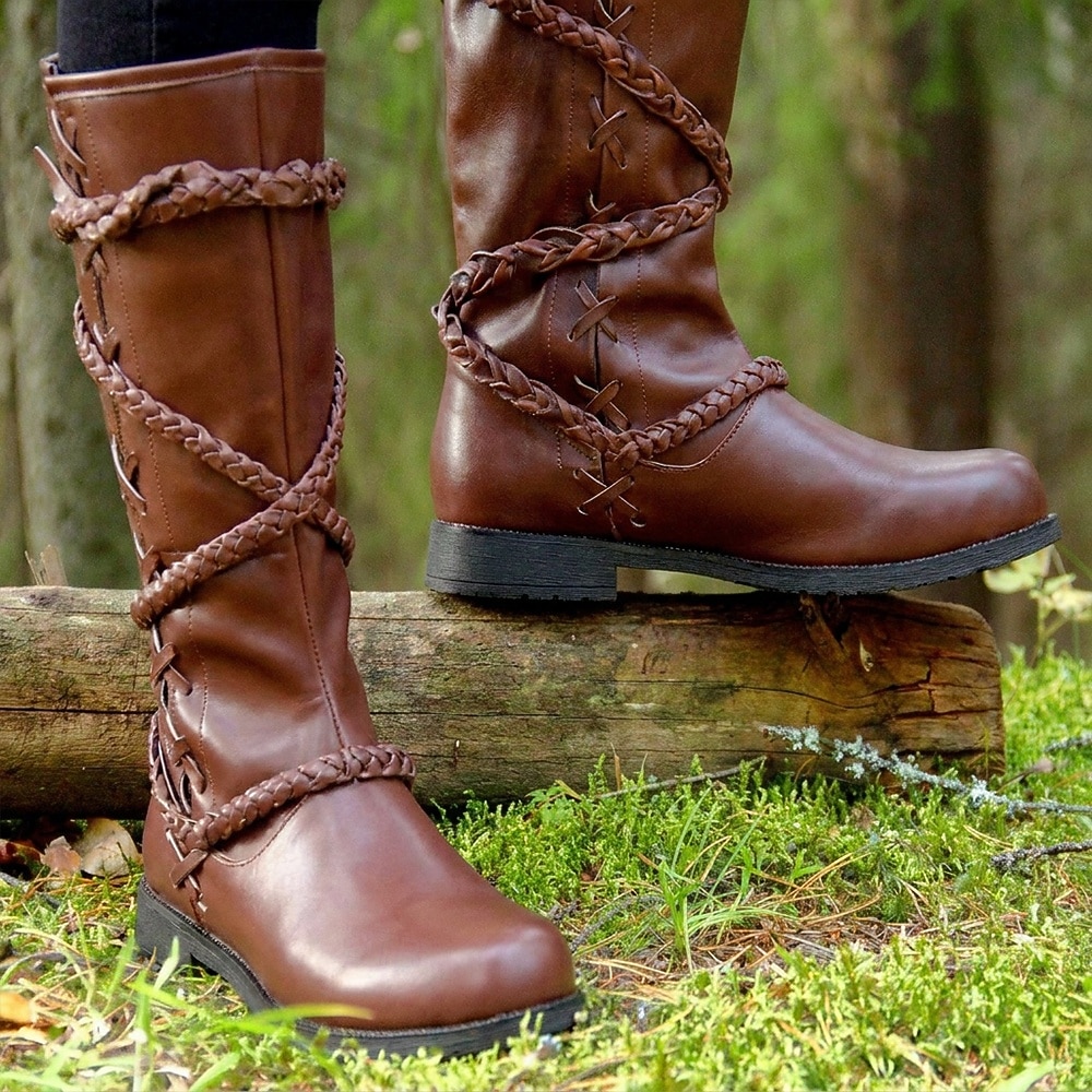 Medieval Renacimiento Zapatos Botas Botas hasta la rodilla Pirata Vikingo Cruzado Plano Disfraz Hombre Celta Pirata Víspera de Todos los Santos Mascarada Fiesta y Noche LARP Feria Ren Adultos Adulto 2026 - $58.99 –P7