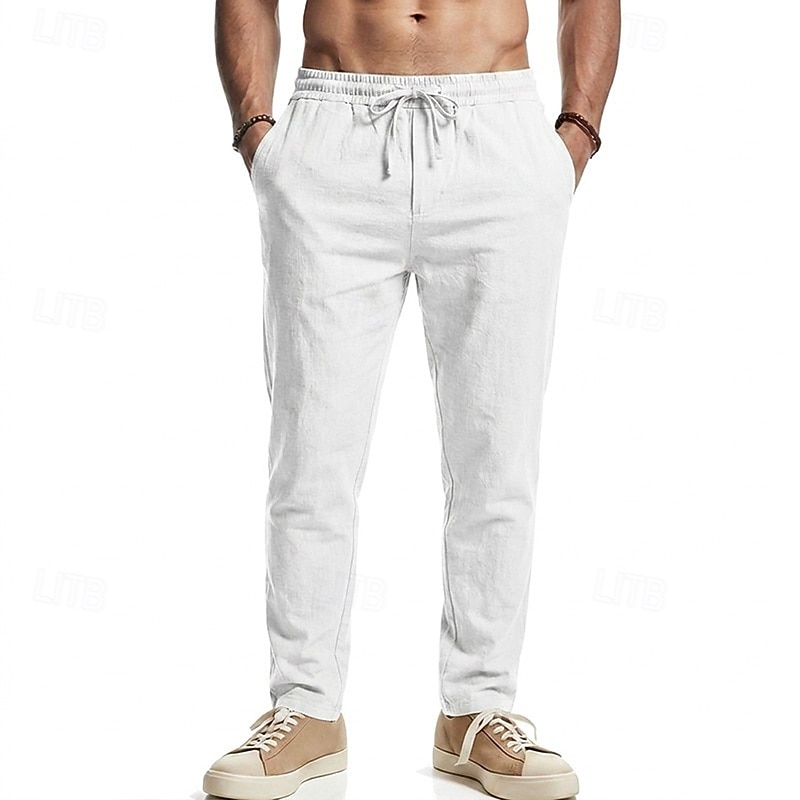 Medieval Renacimiento Pantalones Vikingo Tejido con 95% de mezcla de lino Plano Disfraz Hombre Víspera de Todos los Santos Carnaval Rendimiento LARP Feria Ren Adulto Pantalones 2026 - $21.99 –P13
