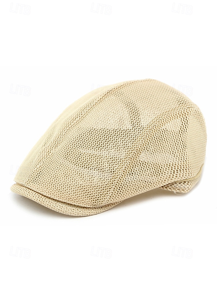 Herren-Baskenmütze aus Polyester-Mesh, atmungsaktive, verstellbare Schirmmütze in verschiedenen Farben für Outdoor-Aktivitäten wie Angeln, Reisen, Urlaub und den Alltag. 2026 - $14.99 –P8