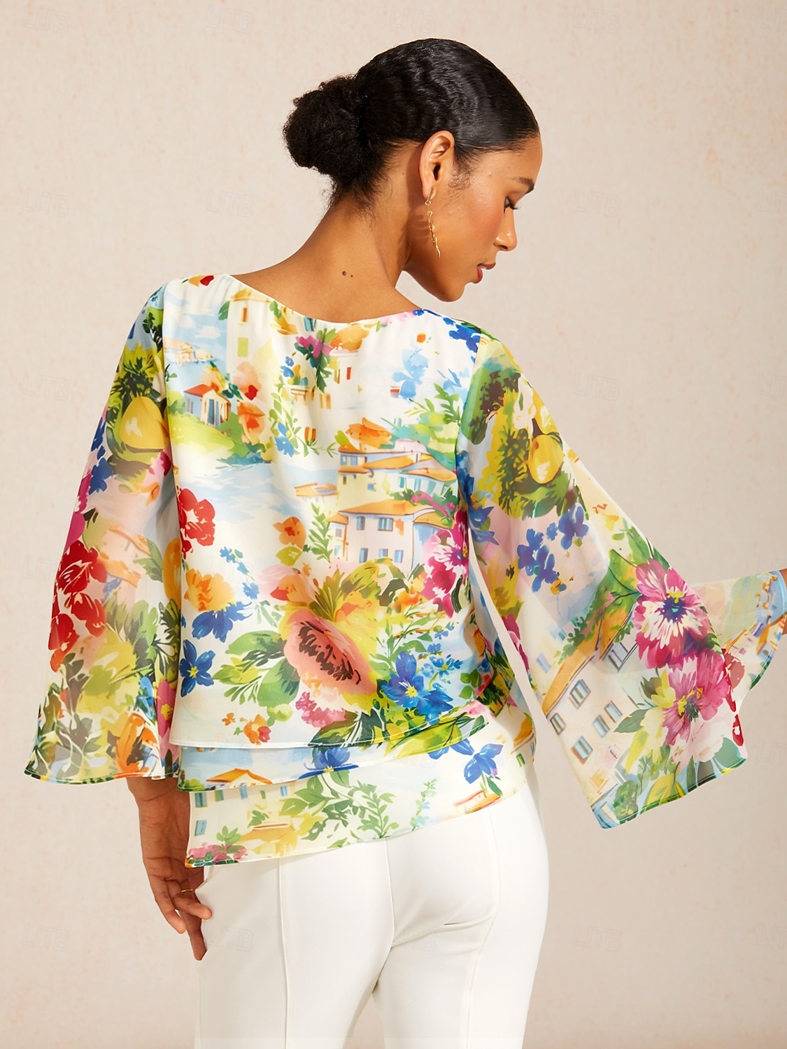 Chiffon-Lagenoberteil mit Zitrusgarten-Motiv 2026 - $67.99 –P4