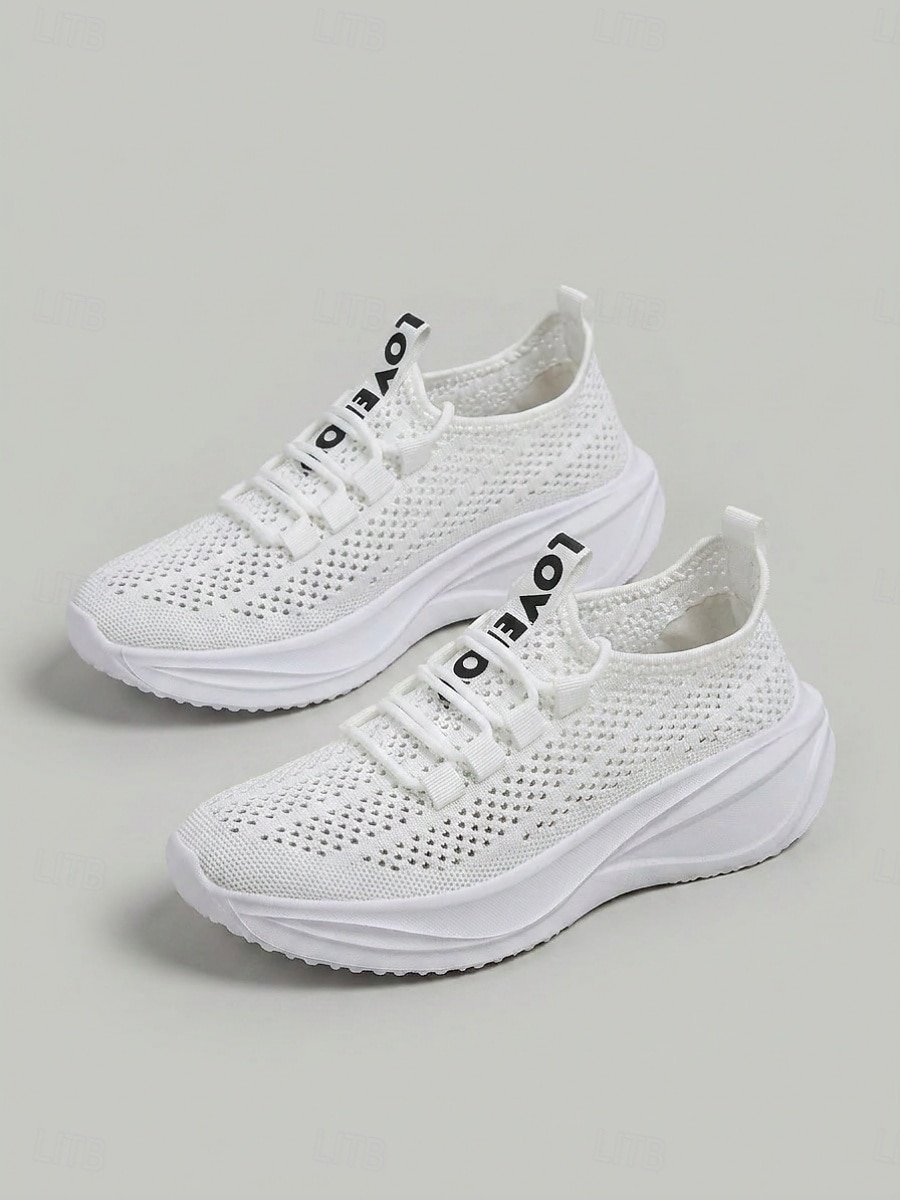 White Knit Sneakers Lightweight Athletic Running‎ Shoes Amazon.com | Akk Athletic Running Shoes for Womens - Tennis  main image 2