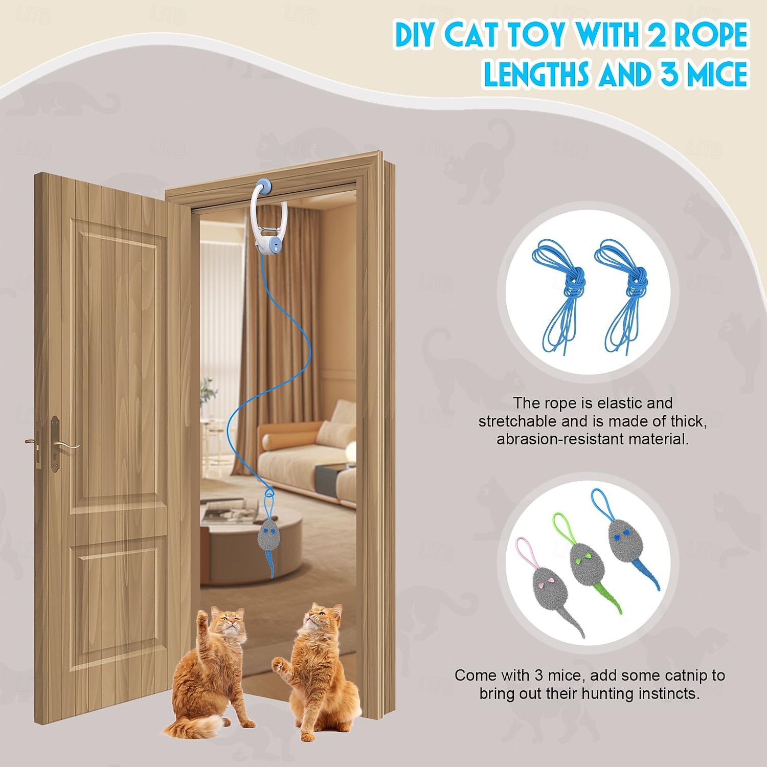 Giocattolo interattivo per gatti da interno, giocattolo intelligente ricaricabile tramite USB da appendere alla porta, retrattile automatico, giocattolo elettronico per gatti con piume e cordino, con del 2026 a $53.99 –P7
