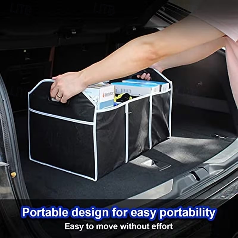 Universal Car Trunk Storage Bag, Portable Foldable 3-Compartment Organizer with Reinforced Handles, Fits SUV, Truck, Van, Sedan, Multi-Purpose Vehicle Cargo Net for Groceries, Tools, Sports Gear 2026 - $13.49 –P4