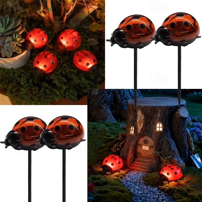 4kpl 0.5 W Aurinkopaneeli LED-valot Aurikoladattava Vedenkestävä Koristeltu Lämmin valkoinen 1.2 V Ulkovalaistus Piha Puutarha 1 LED-helmet Joulu kiitospäivä Ystävänpäivä 2026 - $35.99 –P5