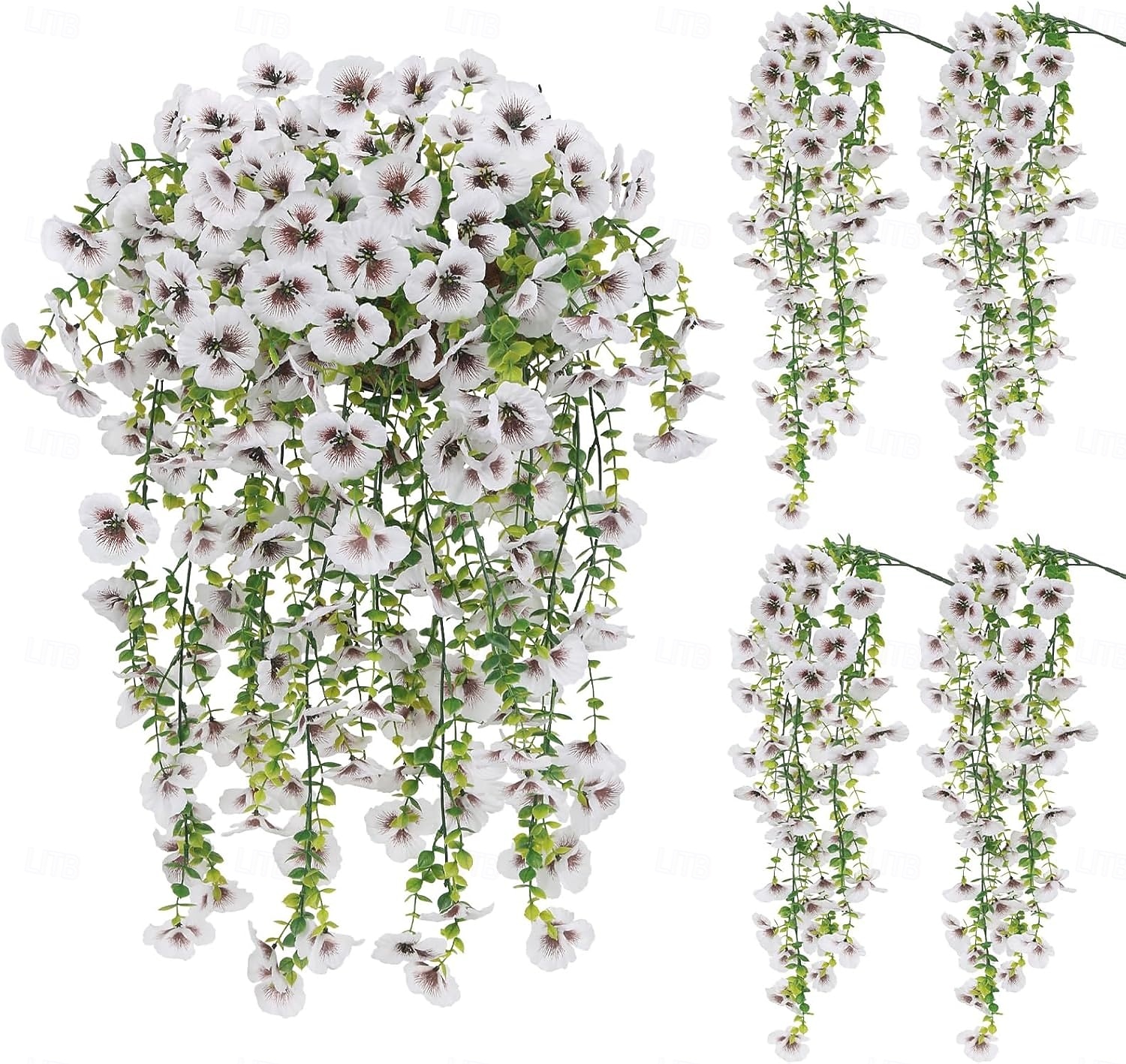 4 Pcs Artificial Hanging Pansy Flowers for Outdoors, Faux Flowers Fake Spring Summer Decor, UV Resistant Fake Plants Silk Flower for Planter Front Door Porch Patio Yard Garden 2026 - $20.99 –P9
