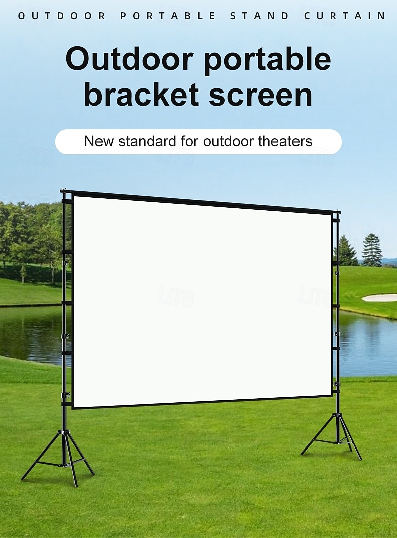 Projector Screen with Tripod Stand 100 120 Inch, 16:9 HD 4K Portable Outdoor Indoor Movie Screen with Carrying Bag, Height Adjustable Wrinkle-Free Projection Screen for Backyard Theater Camping 2026 - $125.99 –P4