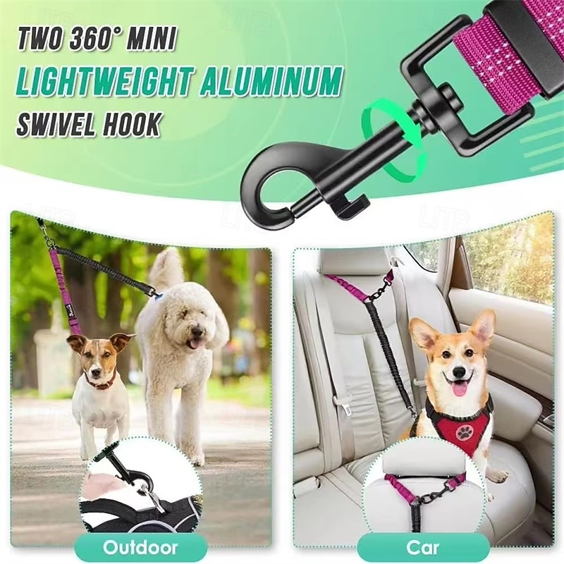 2pcs Dual Dog Leash Attachment - Double Leashes for Training Small to Large Dogs - Adjustable Strap Shock Absorbing Bungee Leashes 2026 - $20.99 –P3