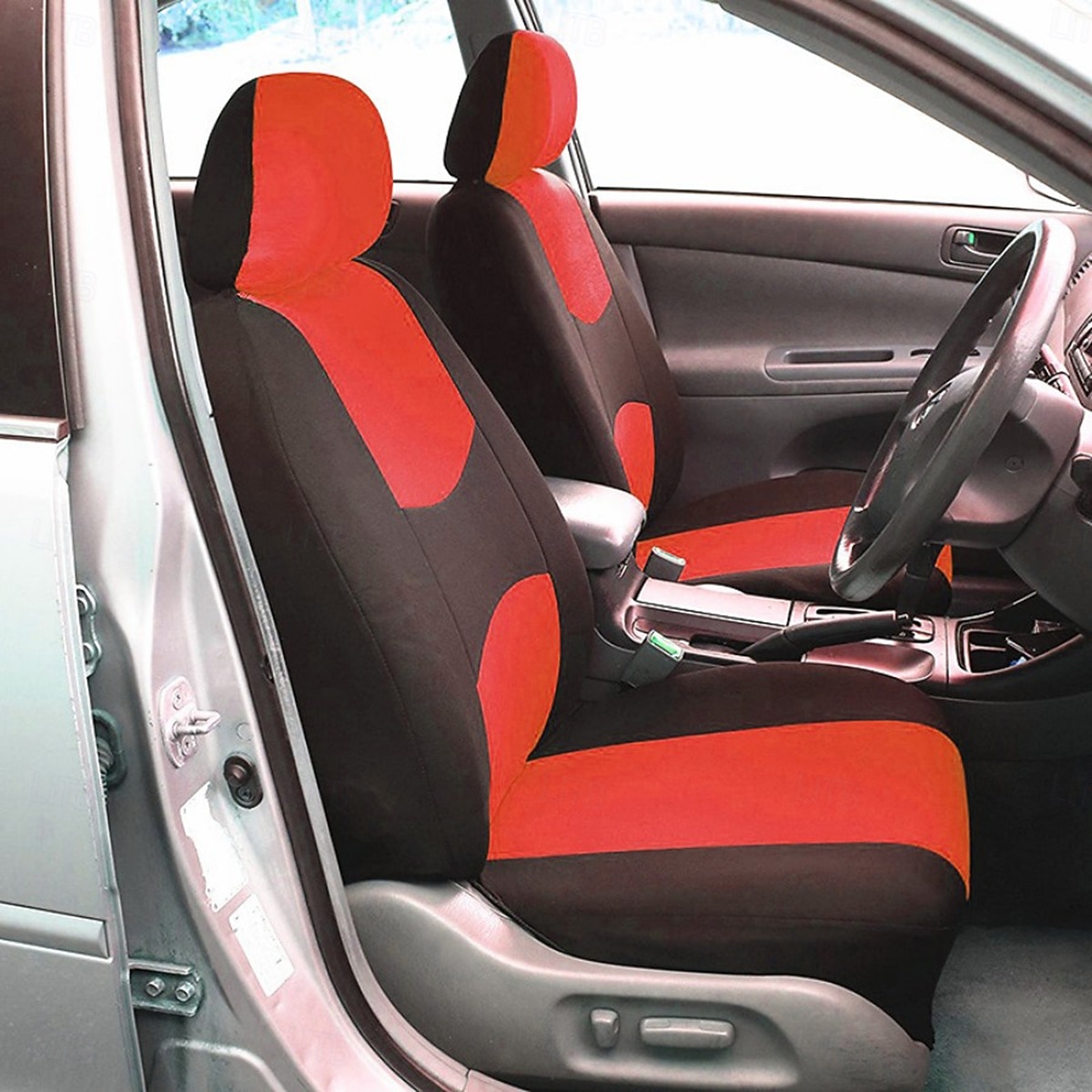 Universal Car Seat Covers Full Set, Breathable Cloth Automotive Seat Protectors with Sporty Two-Tone Design, Airbag Compatible Interior Accessories for Most Sedan, SUV, Truck, Van, 9PCS 2026 - $26.99 –P8