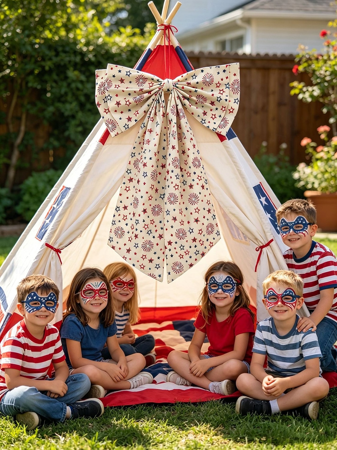 Fiocco decorativo per il 250° anniversario degli Stati Uniti, fiocco patriottico da appendere, rosso, bianco e blu, ghirlanda per la porta del 4 luglio, fiocco per la porta d'ingresso, portico, del 2026 a $18.99 –P6