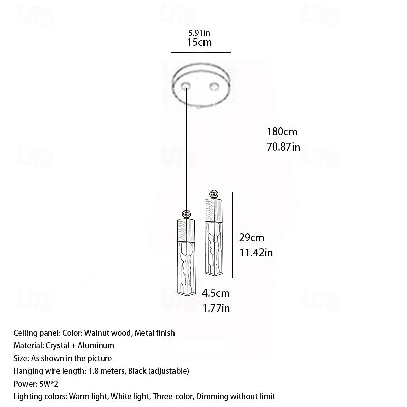 10 cm Variable Lustre Cristal Moderne 110-240 V de 2026 ? $103.99 –P3
