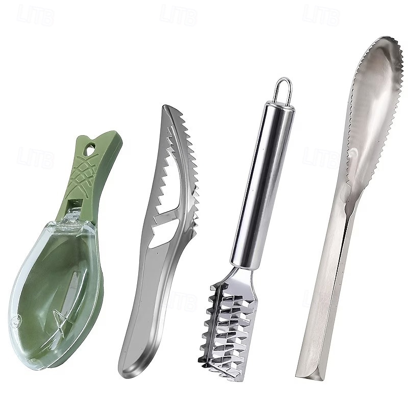4pcs Stainless Steel Fish Remover Tool Set, Kitchen Scaler Fish Skin Graters Cleaning Peeler Scaler Scraper, Ideal for Home, Kitchen, Seafood Markets, and Professional Seafood Preparation 2026 - $12.99 –P2