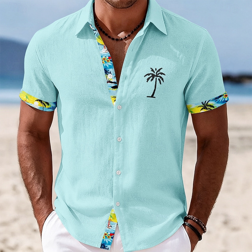 Men's Coconut Tree Tropical Plants Shirt Summer Hawaiian Shirt Tropical Shirts Short Sleeve Hawaiian Casual Holiday Beach Wear Summer Spring Turndown 3D Print Button Up Shirts Blue Yellow Pink Green 2026 - $25.99 –P3