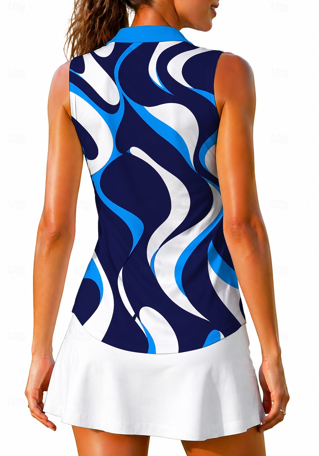 Per donna Geometrico Astratto Top Maglietta sportiva Polo da golf Maglia da tennis Senza Maniche Cerniera Floreale UPF50+ Resistente ai Raggi UV Alta elasticità Traspirante Tennis Golf Pickleball del 2026 a $10.99 –P3