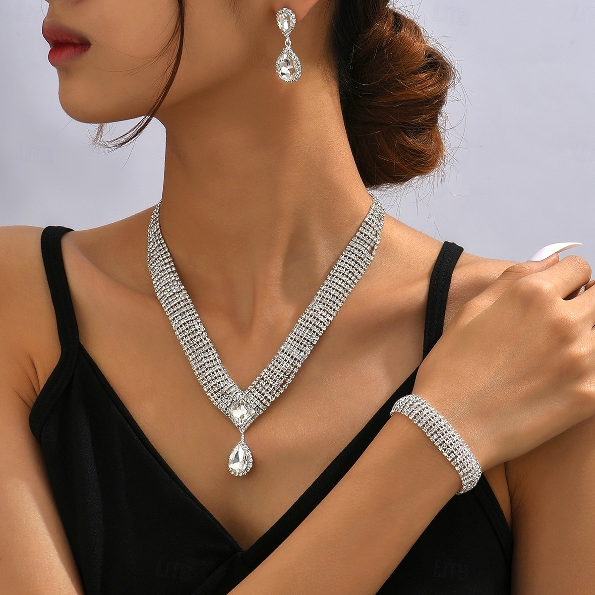 Jewelry Set Three-piece Suit Chrome Earrings Necklace Women's Fashion Jewelry Set For Wedding 2026 - $28.99 –P1