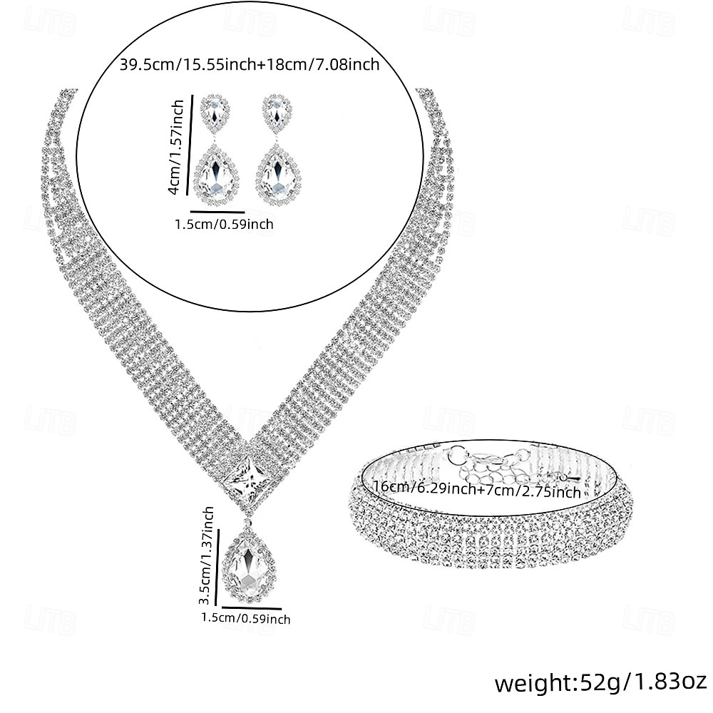 Jewelry Set Three-piece Suit Chrome Earrings Necklace Women's Fashion Jewelry Set For Wedding 2026 - $28.99 –P3