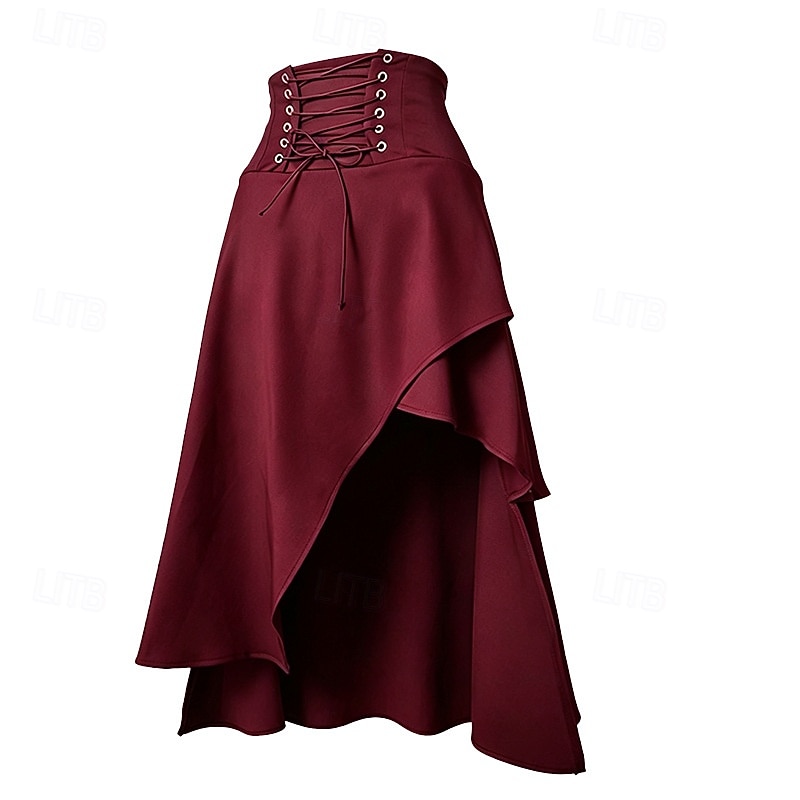 Gotic Medieval Renascentist Asimetric Fustă vrăjitoare Vampiri Zana Cu Șiret Costume de fancy Pentru femei Fantezie Halloween Carnaval Performanță Târgul Renașterii LARP Adulți Fustă 2026 - $37.99 –P8