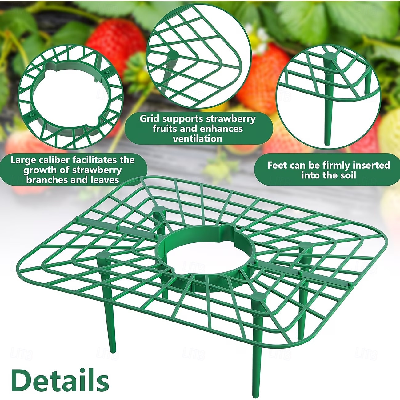 10 Pcs Strawberry Plant Support Frames, Square Growing Racks and Stands, Keep Strawberry Fruits Clean and Elevated, Ideal for Garden Beds, Balcony, Greenhouse, Patio, or Indoor Planting, Easy Assembly 2026 - $15.49 –P3