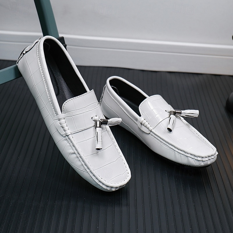 Rode heren loafers met krokodillenprint en kwastjes – elegante geklede schoenen, ademend leren instapmodel – geschikt voor kantoor, avondfeesten en speciale gelegenheden 2026 - $42.99 –P2