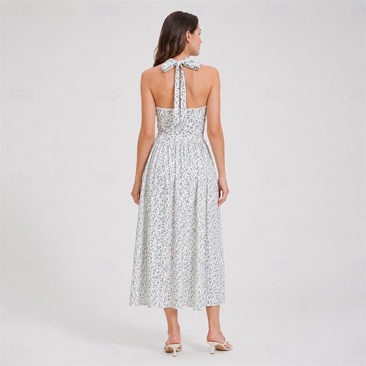 1950s Retro Vintage Midi Ankle Length Dress Sleeveless Floral Fit & Flare Halter Neck Fancy Dress Women's Valentine's Day Tea Party Casual Daily Adults' Dress Summer 2026 - $39.99 –P5