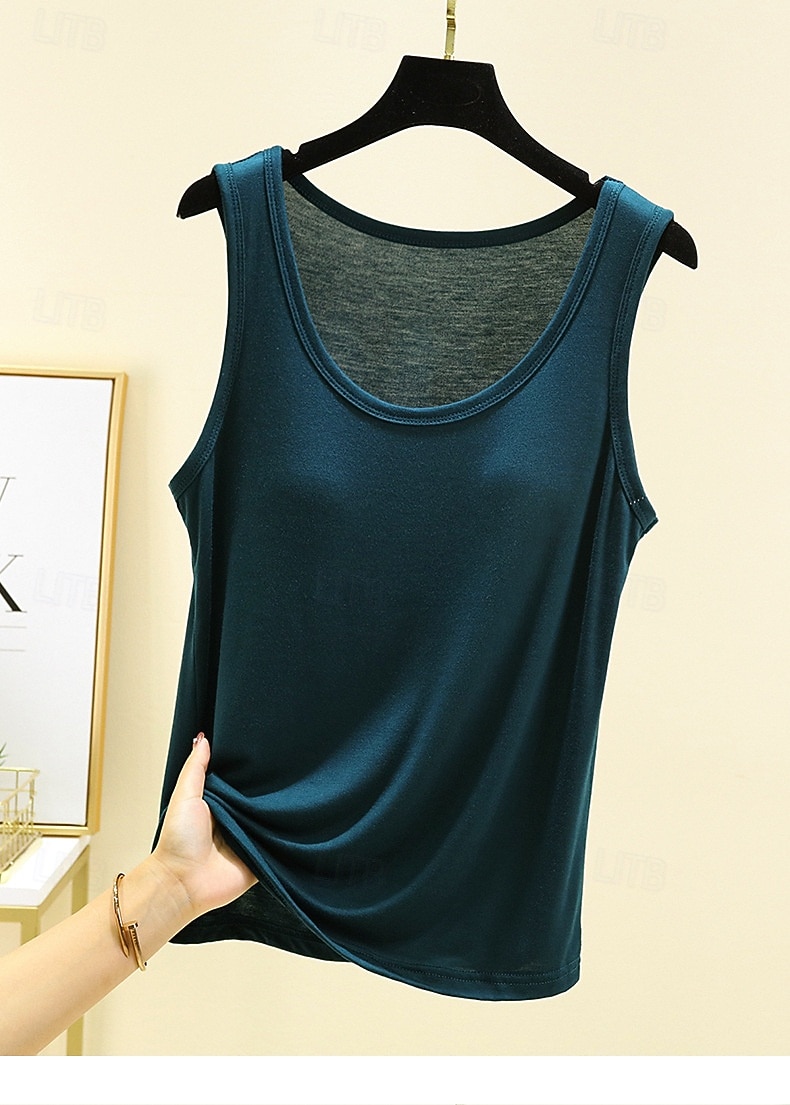 Femmes Top à épaules dénudées Texture Couleur Unie Occasionnel Sans manches Hauts Réguliers Occasionnel Bleu Ciel Gris métallisé Vert paon Noir Racine de Lotus Rose Été Printemps de 2026 ? $12.99 –P3