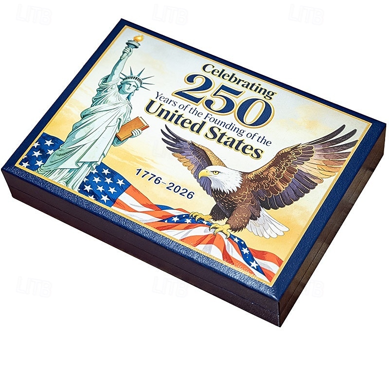 Gedenkmünzen-Set zum 250. Jahrestag der USA, 6 Münzen in Geschenkbox, patriotische Sammlermünzen für den Zeitraum 1776–2026, Souvenir zum Unabhängigkeitstag, historische amerikanische Münzen, 2026 - $39.99 –P5