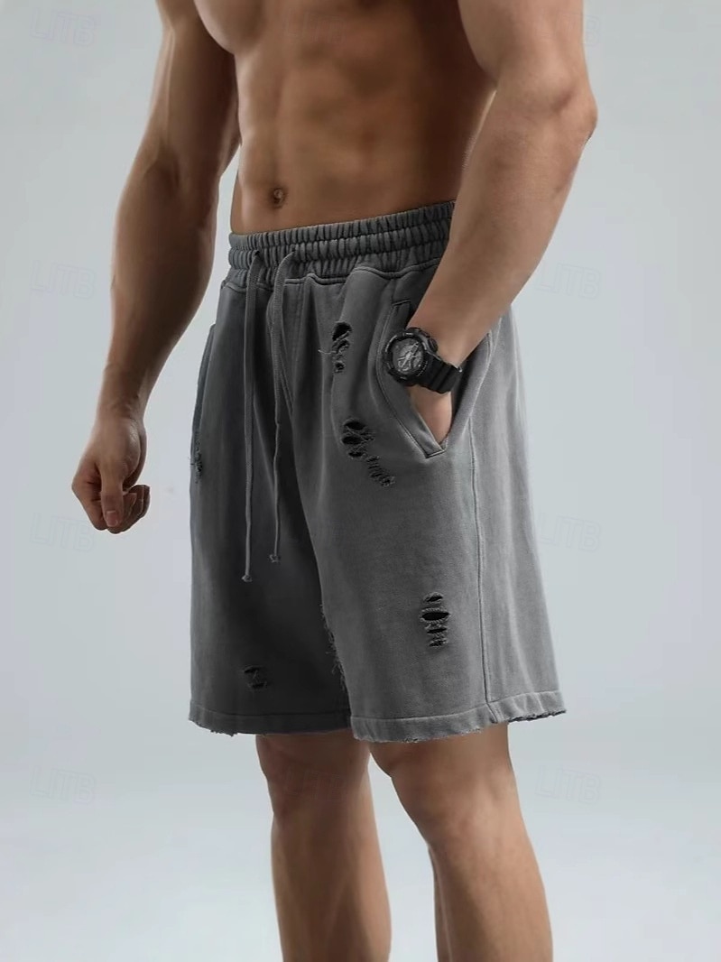 Per uomo Shorts Pantaloncini Estivi Pantaloncini casual Pantaloncini con lavaggio acido Tasca Elastico in vita Tinta unita Lavato Comodità Traspirante Lunghezza al ginocchio Casuale All'aperto del 2026 a $33.99 –P3