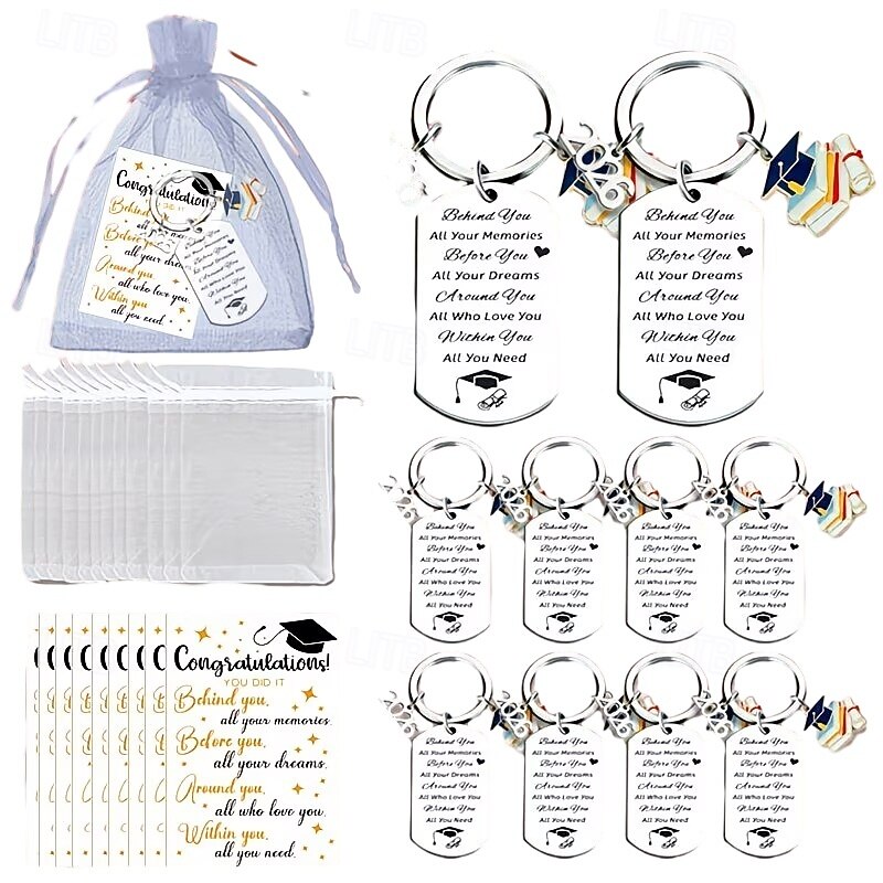 36pcs/12sets 2026 Graduation Keychain, Zinc Alloy Cap Certificate Pendant with Appreciation Cards And Gauze Bags, Graduation Present for Classmates, Best Friends, University, or High School Students 2026 - $27.99 –P7