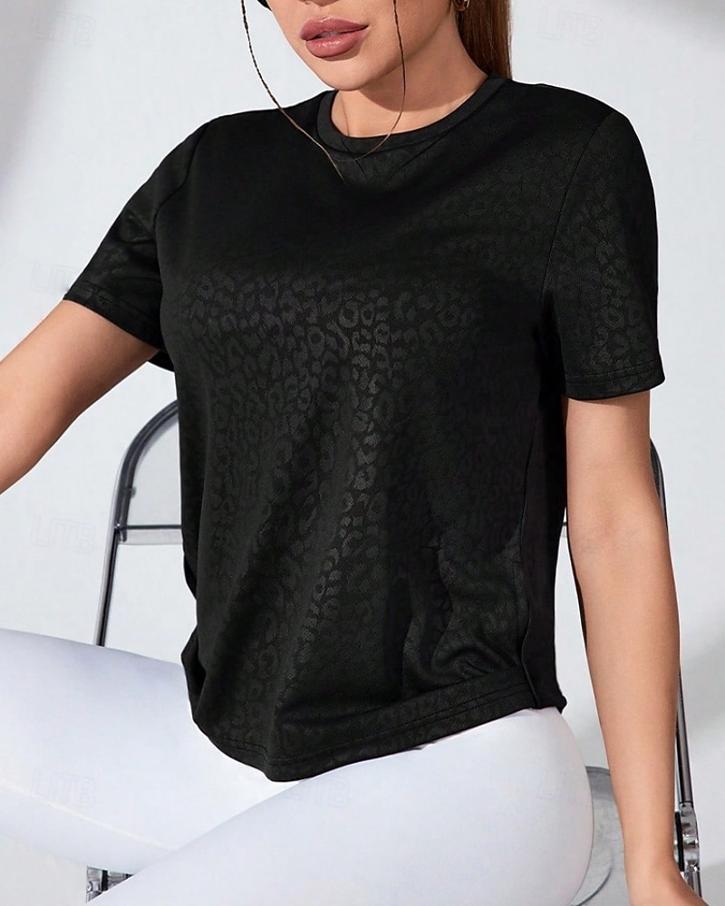 Dam Solid färg T-shirt för jogging Löpartopp Sport topp Sommar Vår Kortärmad Snabb tork Fuktabsorberande Andningsfunktion Gymträning Tennis Golf Löpning Svart Sportkläder Sportkläder 2026 - $16.99 –P1