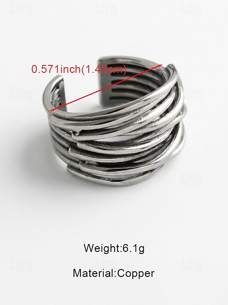 Herenring in bohemian vintage stijl, open koperen ring, verstelbaar, handgemaakt, perfect voor een strandvakantie. &casual accessoire voor dagelijks gebruik 2026 - $7.99 –P8