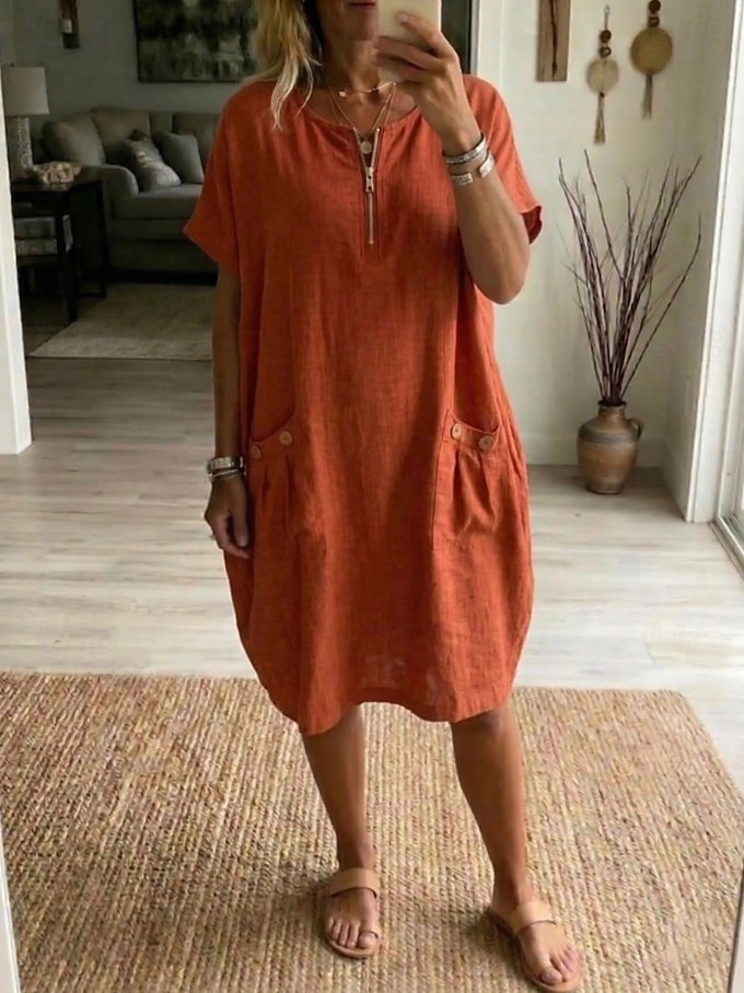 Damen Minikleid A Linie Kleid Sommerkleid Urlaub Lässig Boho Täglich Ferien Sommerkleid Lässiger Schnitt Einfach Halbarm Rundhalsausschnitt Blau Gelb Leicht Braun Orange Sommer Frühling 2026 - $26.99 –P1