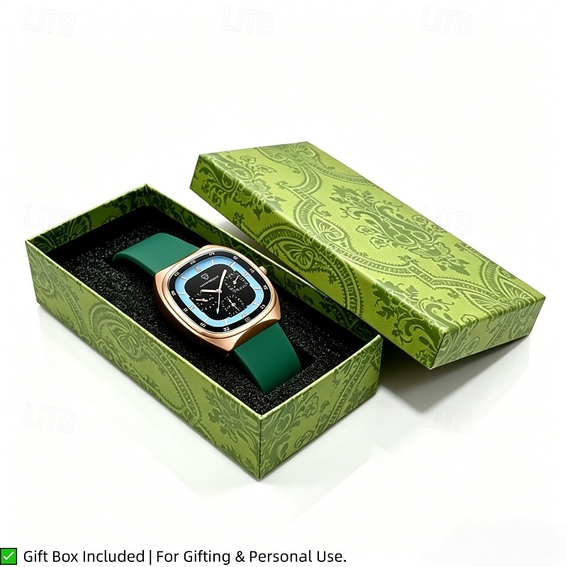 Men's Luxury Watch Fashion Square Chronograph Business Quartz Wristwatch for Men Waterproof Sport Casual Silicone Strap Watch Male Luminous Multi-Function Brown Band Gents Gift 2026 - $32.99 –P7