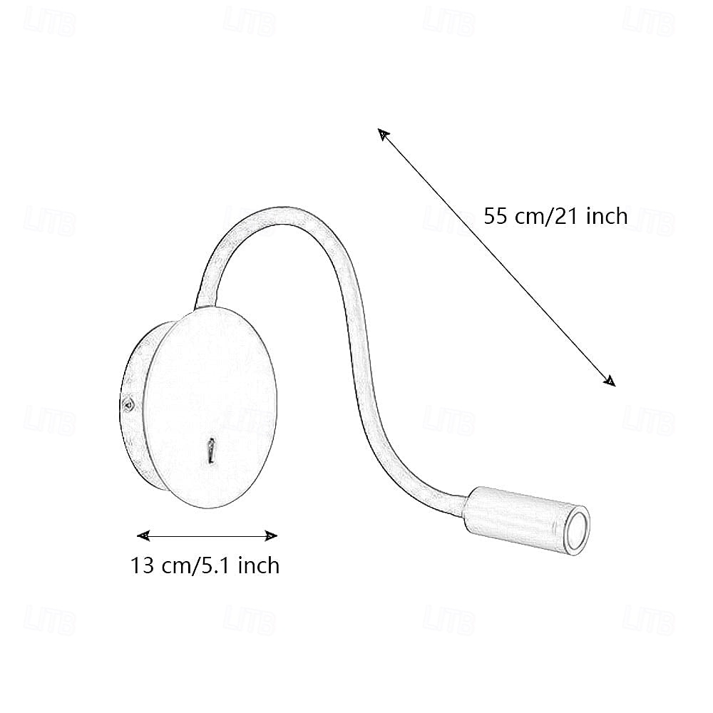 Lampă de perete cu LED pentru interior, lampă de citit cu LED pentru montare pe perete, lampă de citit cu focalizare pentru pat, lumini pentru tăblia patului, lampă de citit cu LED-uri cu furtun rotund din bronz, montată pe noptieră de 3 W 2026 - $33.99 –P1