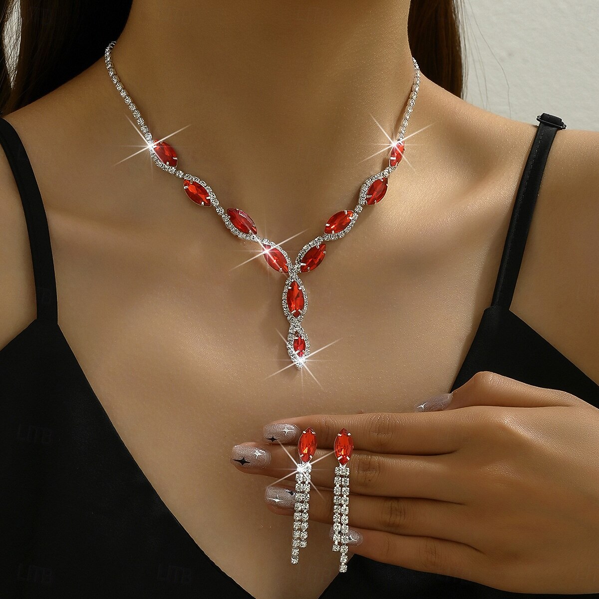 Set di orecchini 2 Cromo Orecchini Per donna Moda Parure di gioielli Per Matrimonio del 2026 a $17.49 –P5